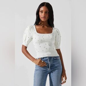 Truth the label square neck pearl sweater Size XL